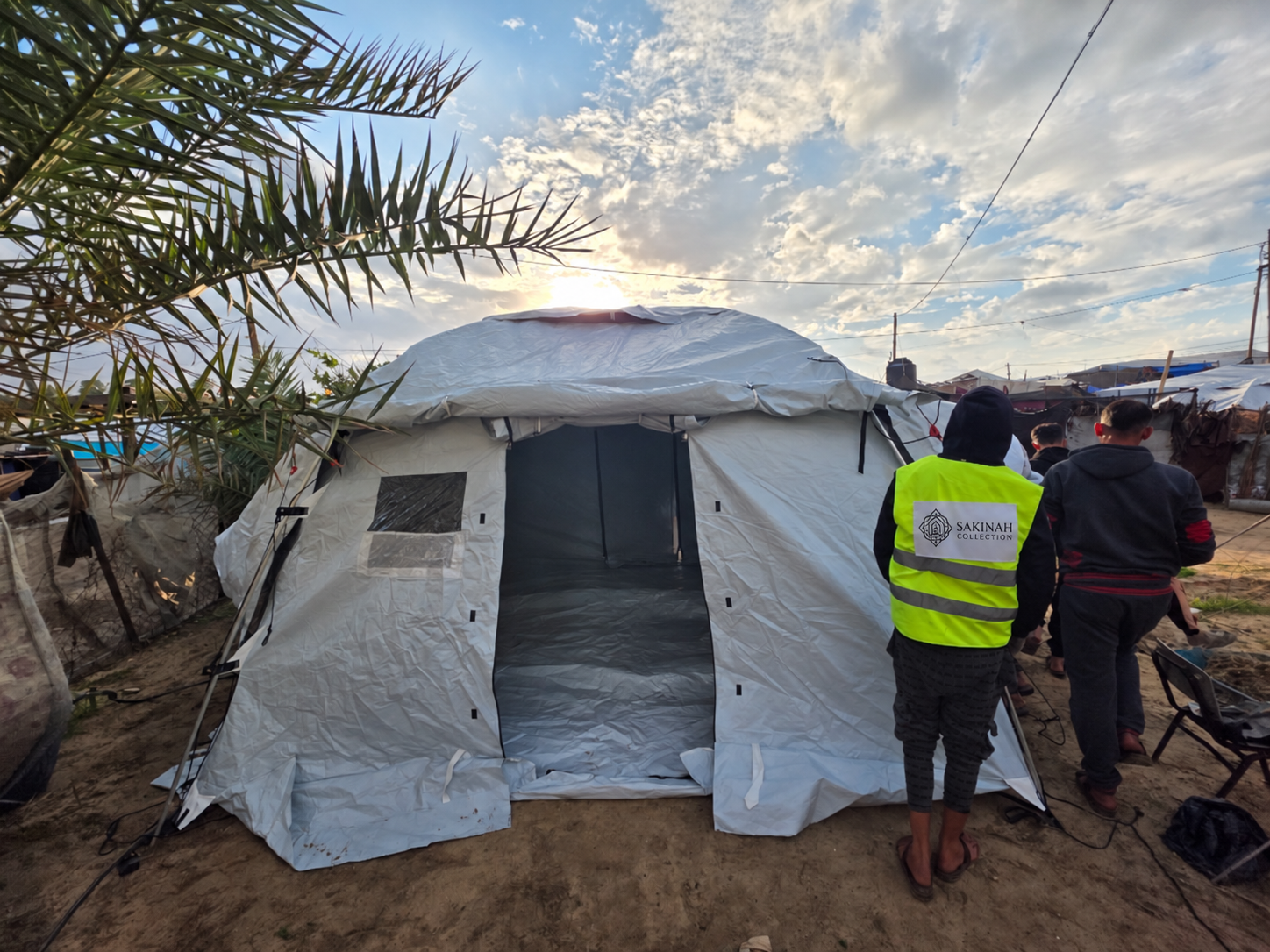 Tält för en familj i Gaza